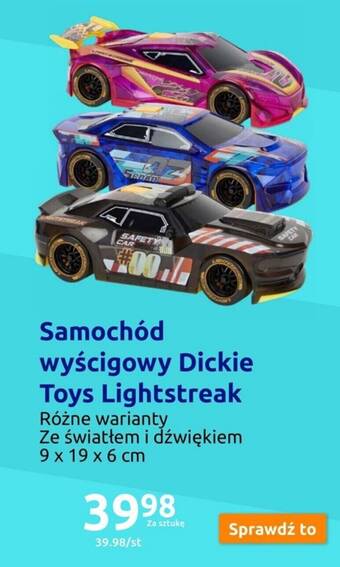 Action Samochód wyścigowy Dickie Toys Lightstreak oferta