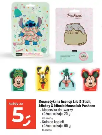 Kosmetyki na licencji Lilo & Stich, Mickey & Minnie Mouse lub Pusheen