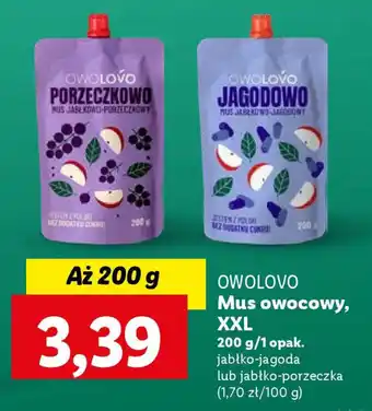 Lidl OWOLOVO Mus owocowy, XXL 200 g oferta