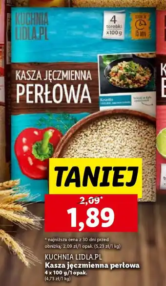 Lidl KUCHNIA LIDLA.PL Kasza jęczmienna perłowa 4 x 100 g oferta