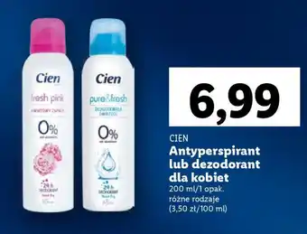 Lidl CIEN Antyperspirant lub dezodorant dla kobiet 200 ml oferta