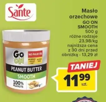 Carrefour Market Masło orzechowe GO ON SMOOTH 500 g oferta