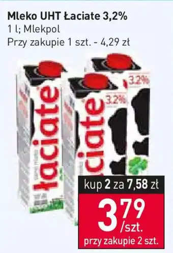 Stokrotka Mlekpol Mleko UHT Łaciate 3,2% 1 l oferta