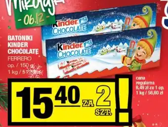 Spar BATONIKI KINDER CHOCOLATE FERRERO 150gc 2szt oferta