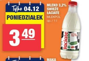 Spar MLEKO 3,2% ŚWIEŻE ŁACIATE 1l oferta