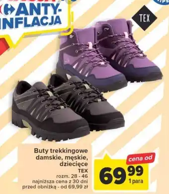 Carrefour Market Buty trekkingowe damskie, męskie, dziecięce TEX oferta