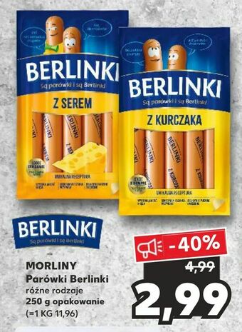 Kaufland MORLINY Parówki Berlinki oferta