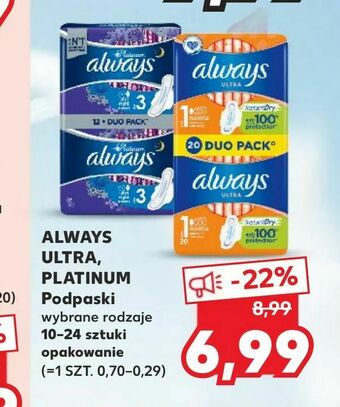 Kaufland ALWAYS ULTRA, PLATINUM Podpaski oferta
