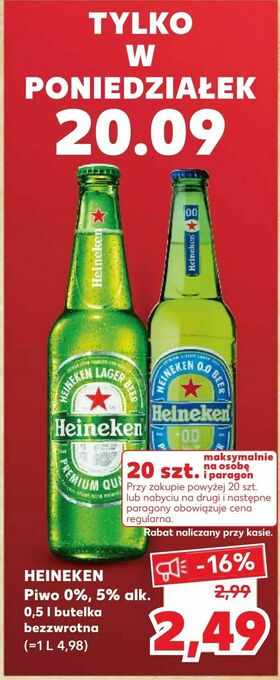 Kaufland HEINEKEN Piwo 0%, 5% alk oferta