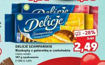 Kaufland DELICJE SZAMPAŃSKIE Biszkopty z galaretką w czekoladzie oferta