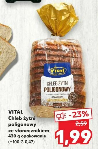 Kaufland Vital chleb żytni poligonowy ze słonecznikiem oferta