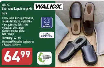 ALDI WALKX Skórzane kapcie męskie Rozmiary: 42-45 oferta