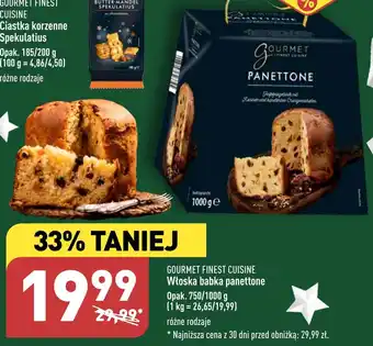 ALDI GOURMET FINEST CUISINE Włoska babka panettone 750/1000g oferta