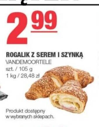 Spar ROGALIK Z SEREM I SZYNKĄ VANDEMOORTELE 105g oferta