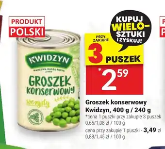 Twój Market Groszek konserwowy Kwidzyn, 400 g 240 g oferta