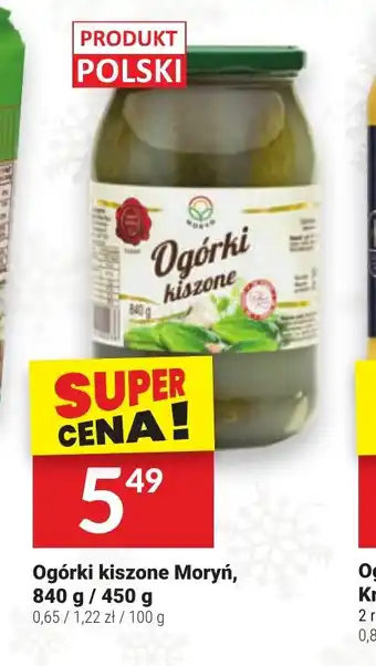 Twój Market Ogórki kiszone Moryń, 840 g 450 g oferta
