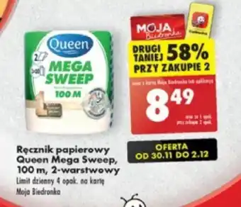 Biedronka Ręcznik papierowy Queen Mega Sweep, 100 m oferta
