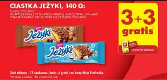 Biedronka CIASTKA JEŻYKI, 140 G oferta