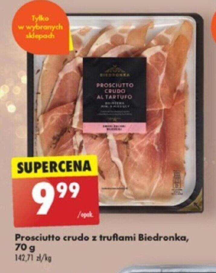 Promocja Prosciutto crudo z truflami Biedronka, 70 g w Biedronka