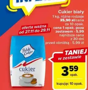 Carrefour Market Polski cukier cukier biały 1 kg oferta