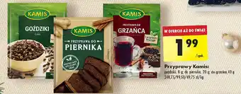 Biedronka Przyprawy Kamis: goździki, 8 g; do piernika, 20 g; do grzańca, 40 g oferta