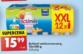 Biedronka Actimel wieloowocowy, 12x 100 g oferta