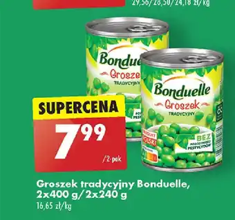 Biedronka Groszek tradycyjny Bonduelle, 2x400 g/2x240 g oferta