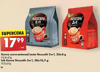 Biedronka Kawa unsweetened taste Nescafé 2w1, 20x8 g oferta