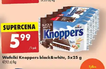 Biedronka Wafelki Knoppers black&white, 5x25 g oferta