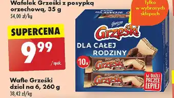 Biedronka Wafle Grześki dziel na 6, 260 g oferta