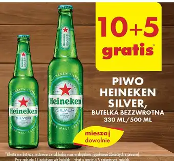 Biedronka PIWO HEINEKEN SILVER, BUTELKA BEZZWROTNA 330 ML/500 ML oferta