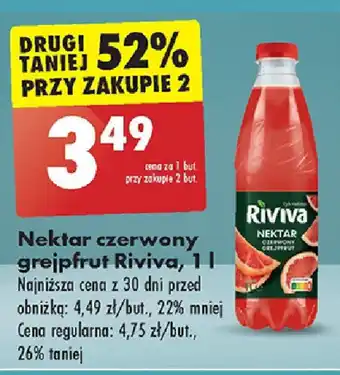 Biedronka Nektar czerwony grejpfrut Riviva, 1l oferta