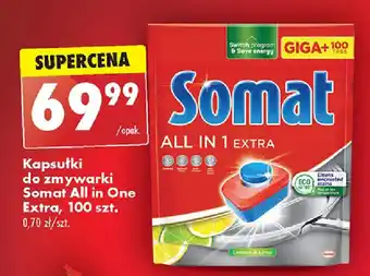 Biedronka Kapsułki do zmywarki Somat All in One Extra, 100 szt. oferta