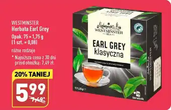 ALDI WESTMINSTER Herbata Earl Grey, 75 x 1,75 g oferta