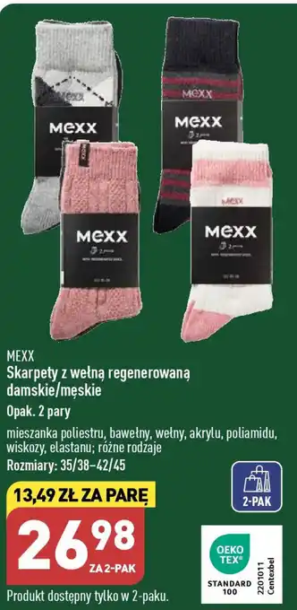 ALDI MEXX Skarpety z wełną regenerowaną damskie/męskie 2 pary oferta