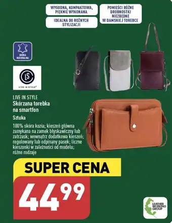 LIVE IN STYLE Skórzana torebka na smartfon