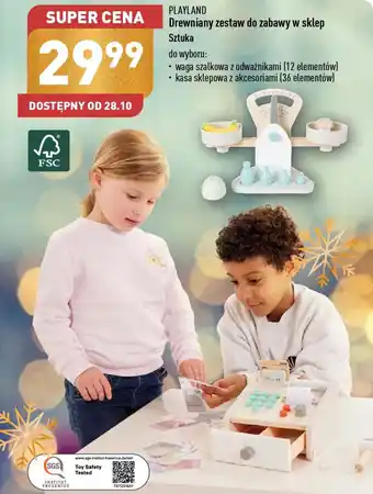 ALDI Drewniany zestaw do zabawy w sklep oferta