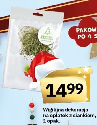 Wigilijna dekoracja na opłatek z siankiem, 1 opak.