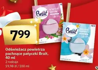 Odświeżacz powietrza pachnące patyczki Brait, 40 ml