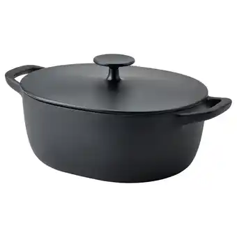 IKEA Vardagen rondel z pokrywką, żeliwo emaliowane matowy/czarny, 5 l oferta
