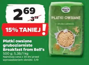Netto Płatki owsiane gruboziarniste Breakfast from Bell's 500 g oferta