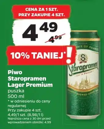 Netto Piwo Staropramen Lager Premium 500 ml oferta