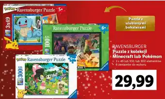 Lidl RAVENSBURGER Puzzle z kolekcji Minecraft lub Pokémon oferta