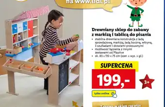 Lidl Drewniany sklep do zabawy z markizą i tablicą do pisania Play tive oferta