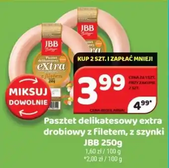 Delfin Pasztet delikatesowy extra drobiowy z filetem z szynki JBB 250g oferta
