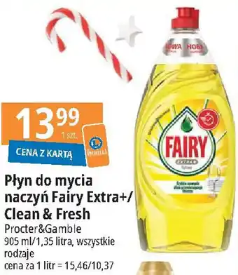 E.Leclerc Płyn do mycia naczyń Fairy Extra+/Clean & Fresh 905 ml/ 1,35 L oferta