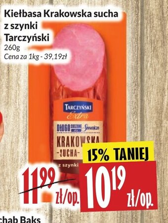 Hala Wola Kiełbasa Krakowska sucha z szynki Tarczyński 260g oferta