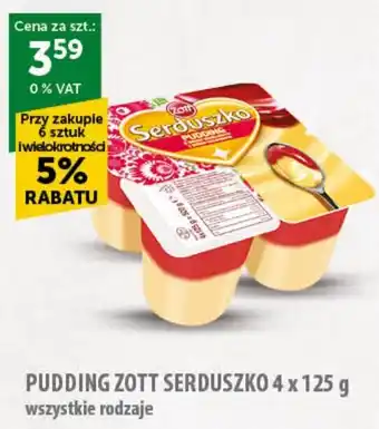 Eurocash Cash & Carry PUDDING ZOTT SERDUSZKO 4 x 125 g oferta