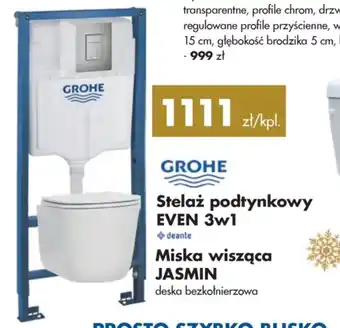 Mrówka Stelaż podtynkowy EVEN 3w1 GROHE Miska wisząca JASMIN oferta
