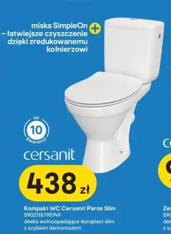 Castorama Cersanit Kompakt WC Cersanit Paros Slim oferta